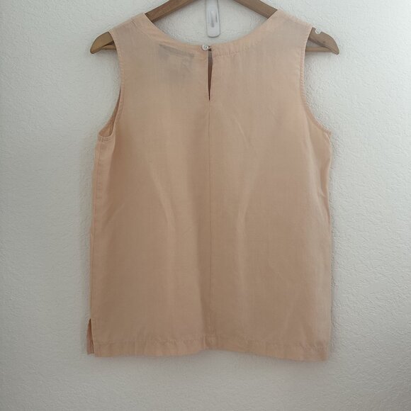 Laura Martin Collection‎ Tank Top Womens M Peach 100% Silk Sleeveless Minimalist - Picture 5 of 10